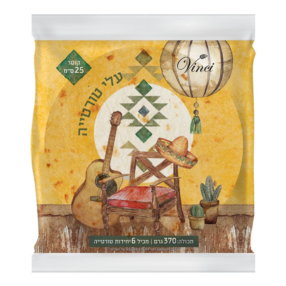 עלי טורטיה 25 ס"מ 6 יח'