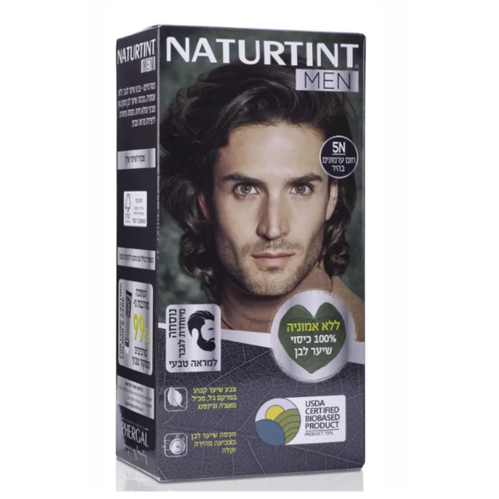 צבע לשיער לגבר נטורטינט 5N חום ערמונים בהיר