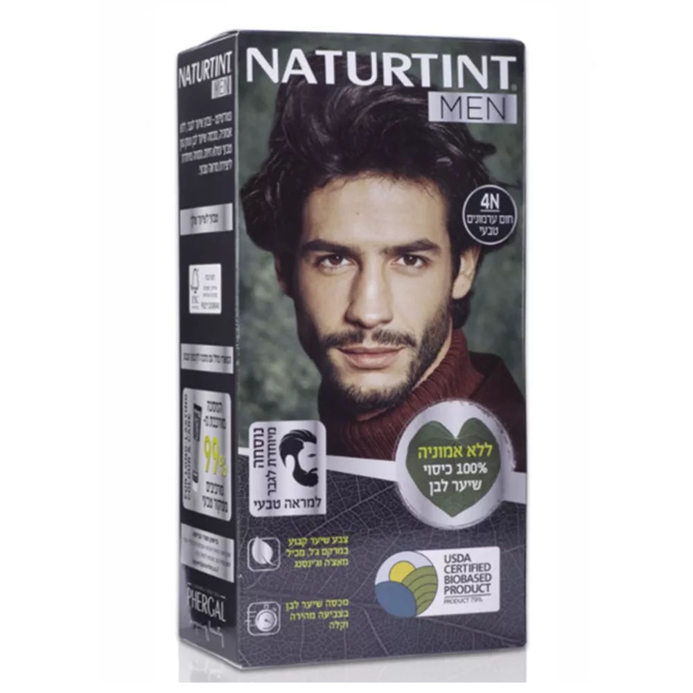 צבע לשיער לגבר נטורטינט 4N חום ערמונים טבעי
