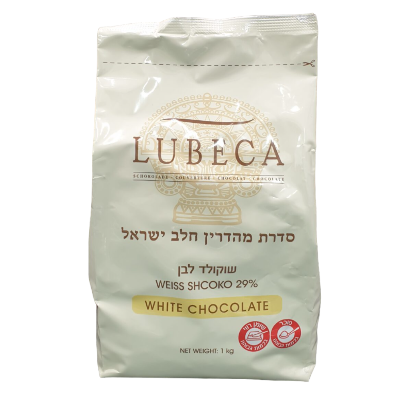 מטבעות שוקולד לבן לובקה 1 ק"ג