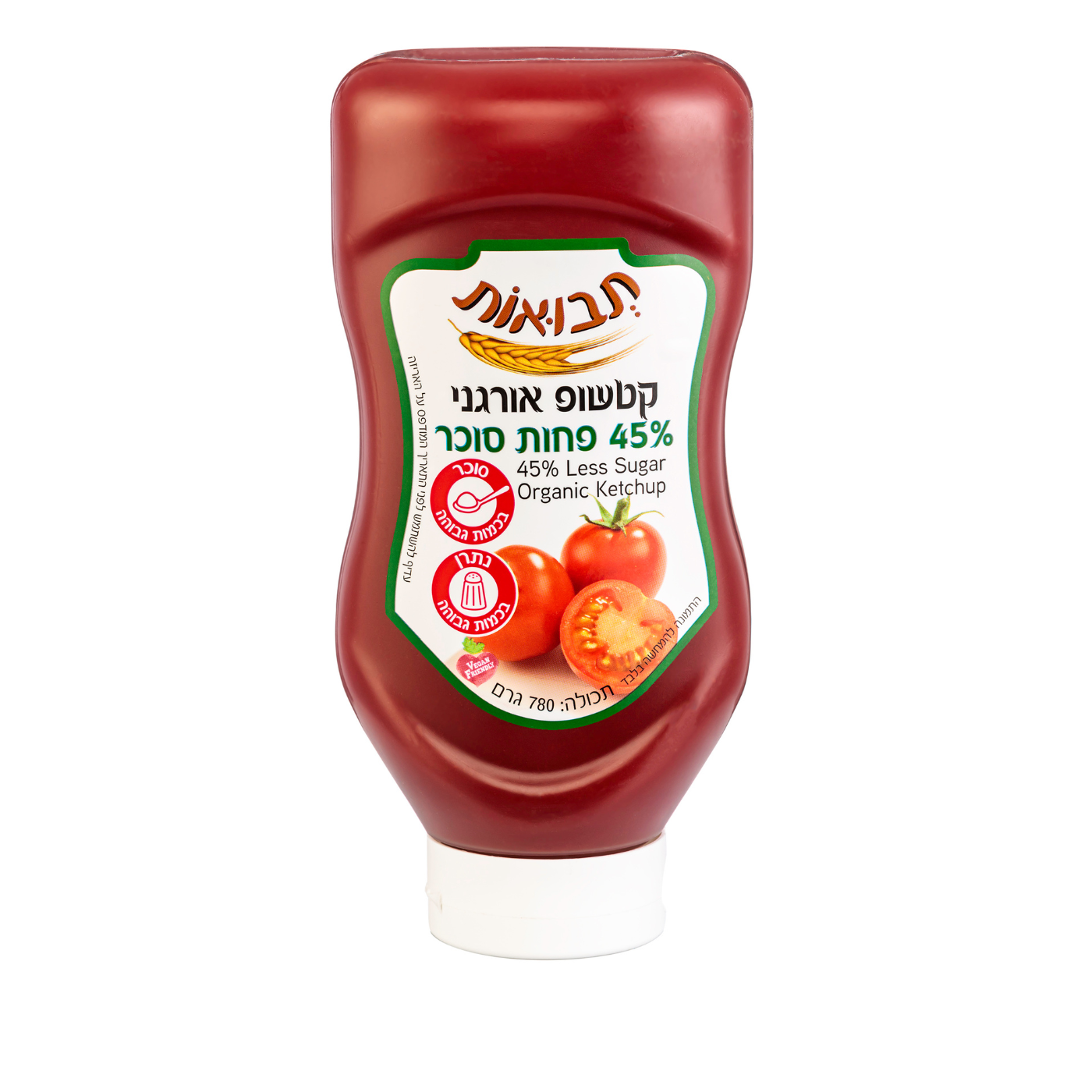 קטשופ אורגני 45% מופחת סוכר 780 גר'